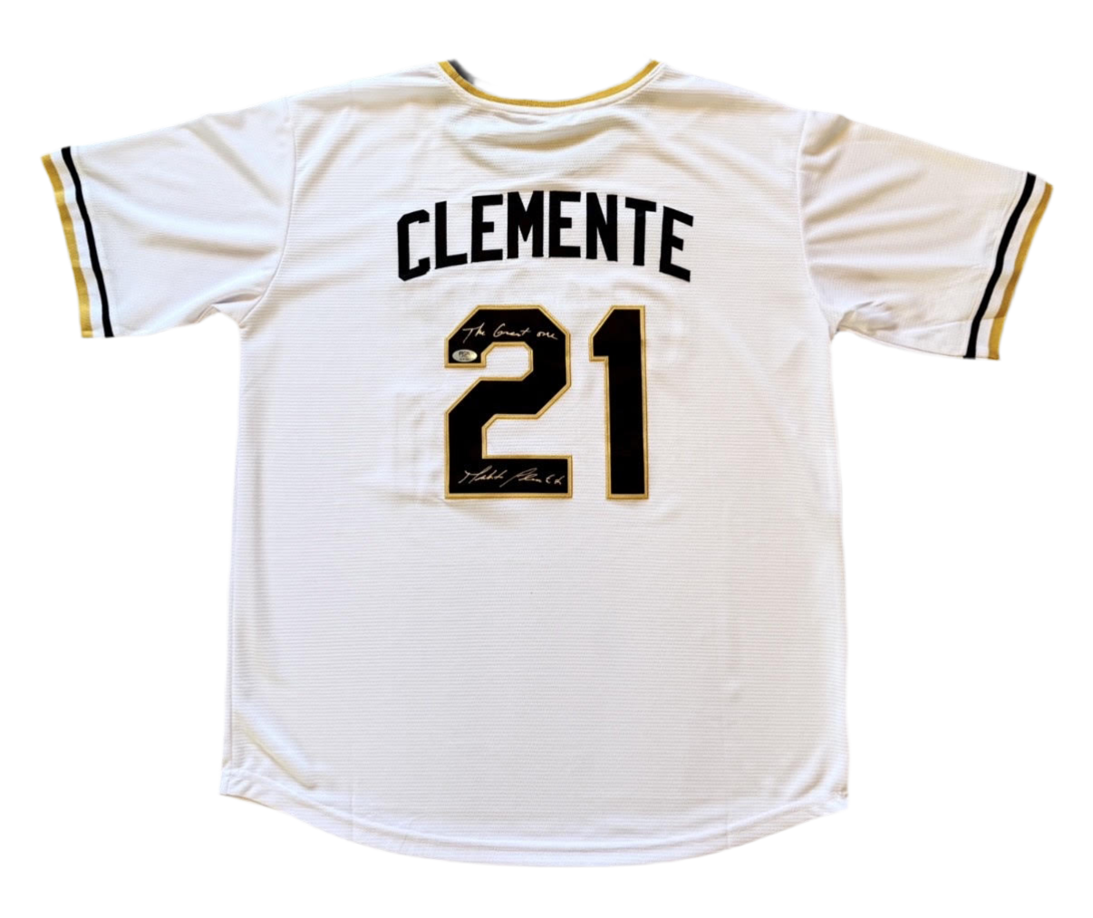 Roberto Clemente Jr. Signed Roberto Clemente Pittsburgh Pirates White Jersey