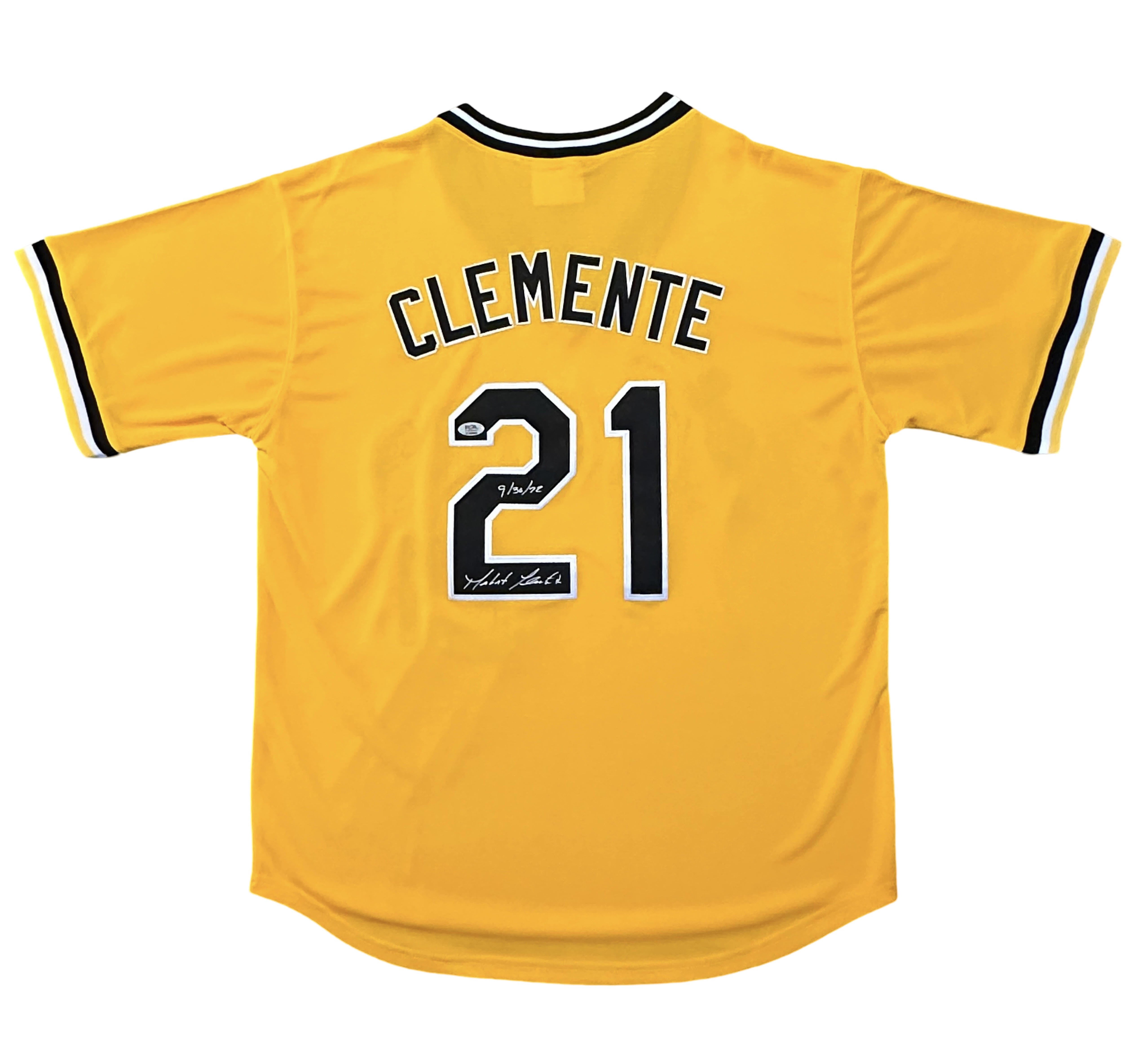 Roberto Clemente Jr. Signed Pittsburgh Pirates Yellow Jersey