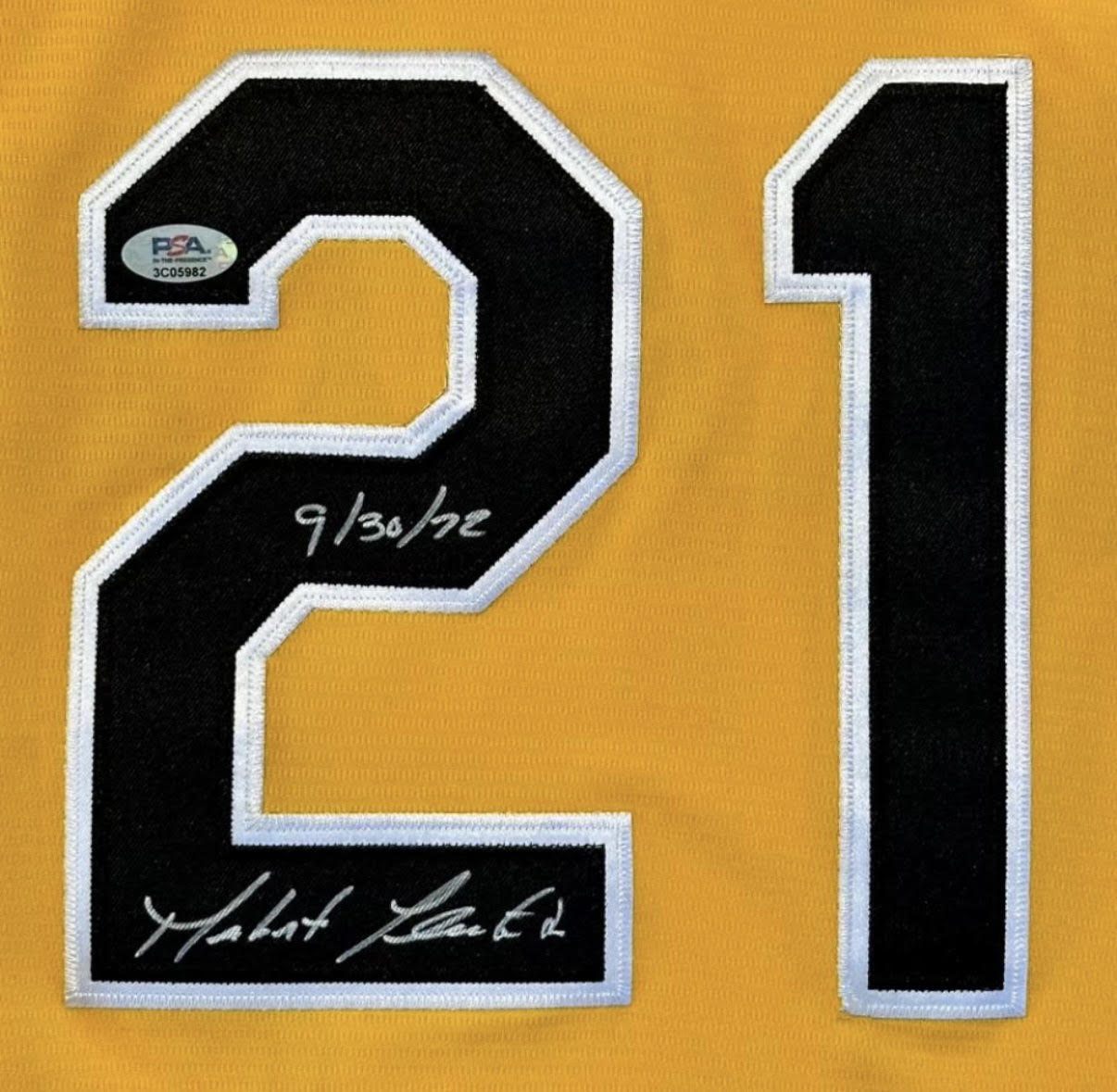 Roberto Clemente Jr. Signed Pittsburgh Pirates Yellow Jersey