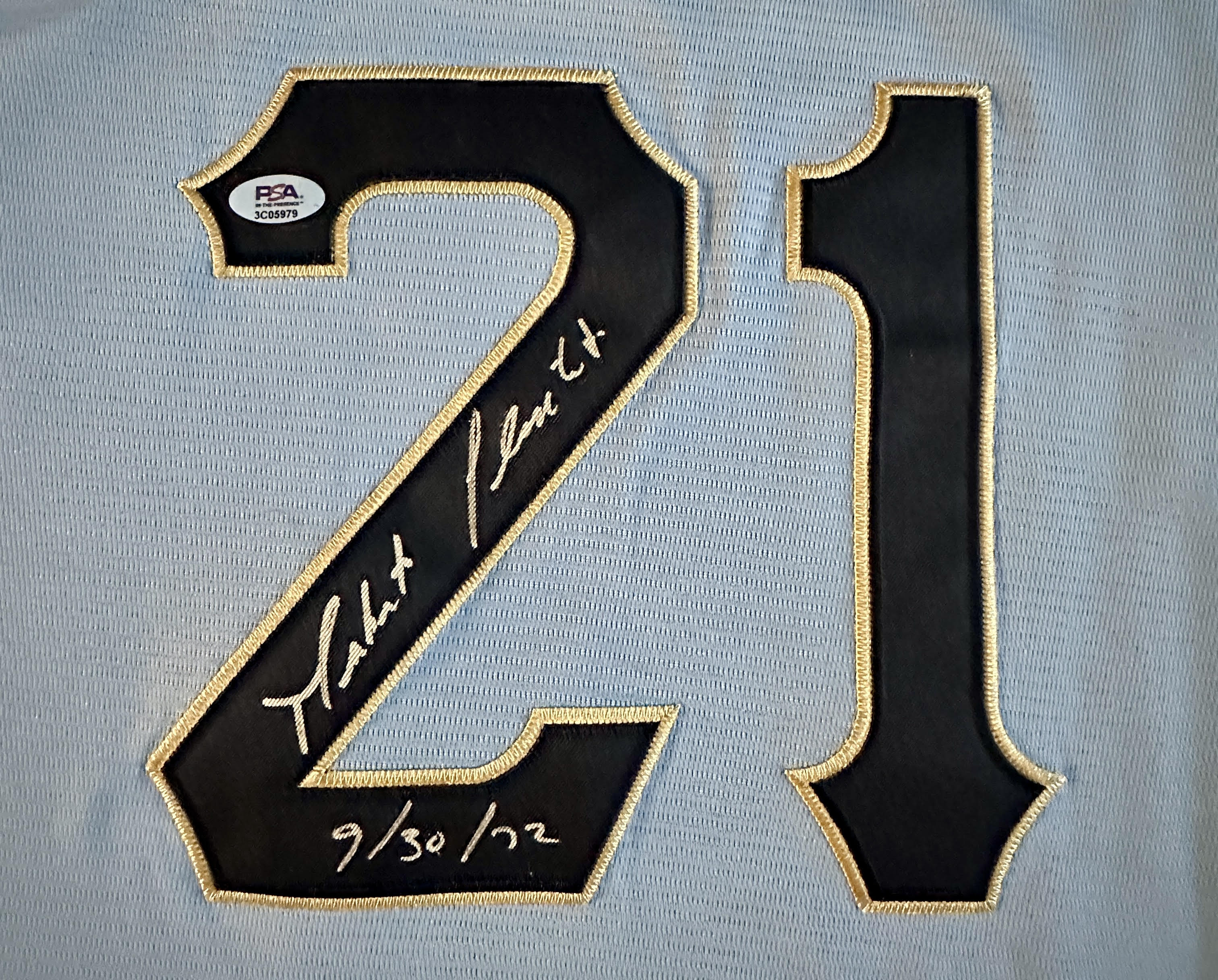 Roberto Clemente Jr. Signed Pittsburgh Pirates Gray Jersey
