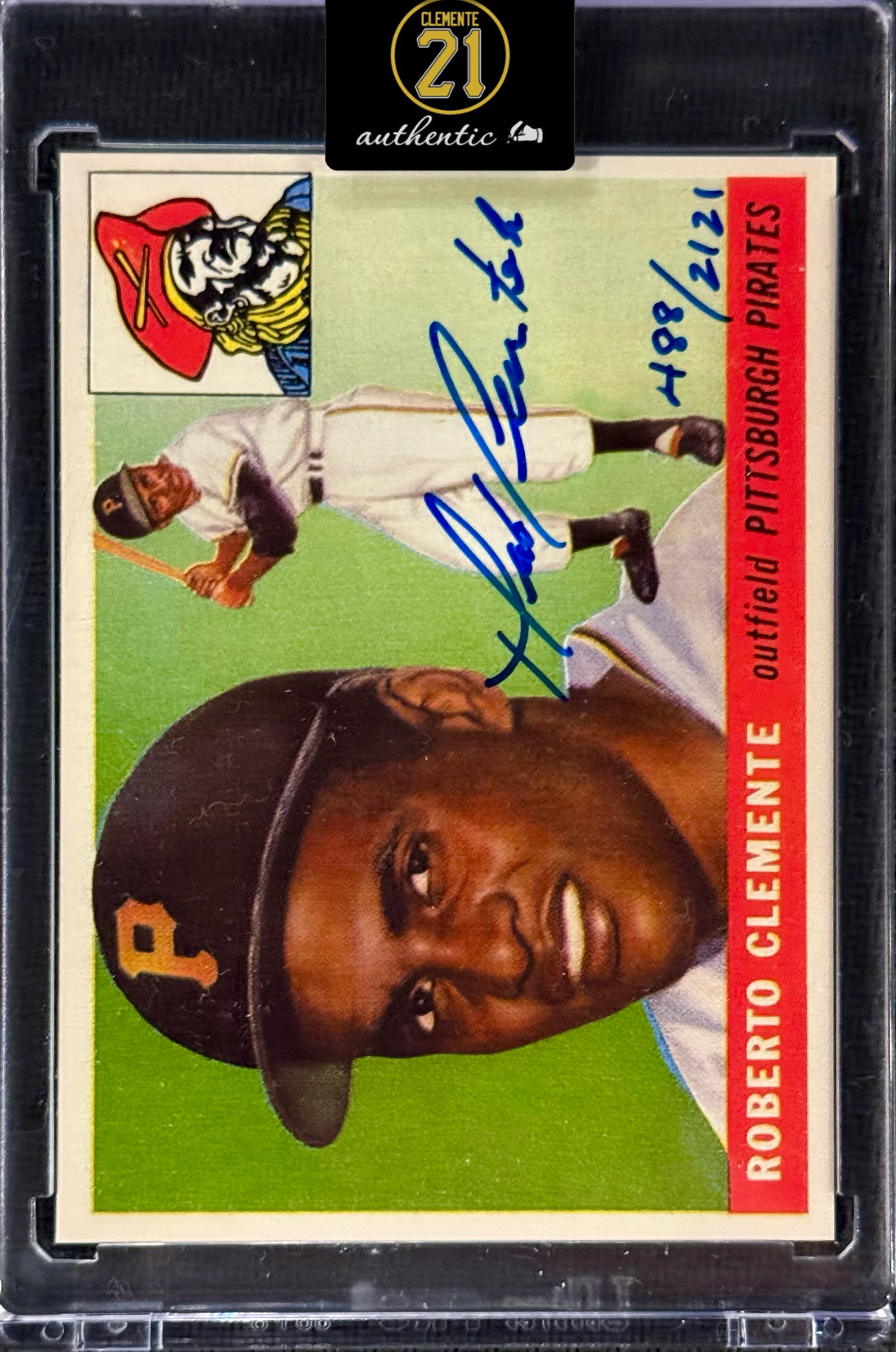 Roberto Clemente Jr. Signed LE/2121 Roberto Clemente 1955 Topps RC Spanish Back