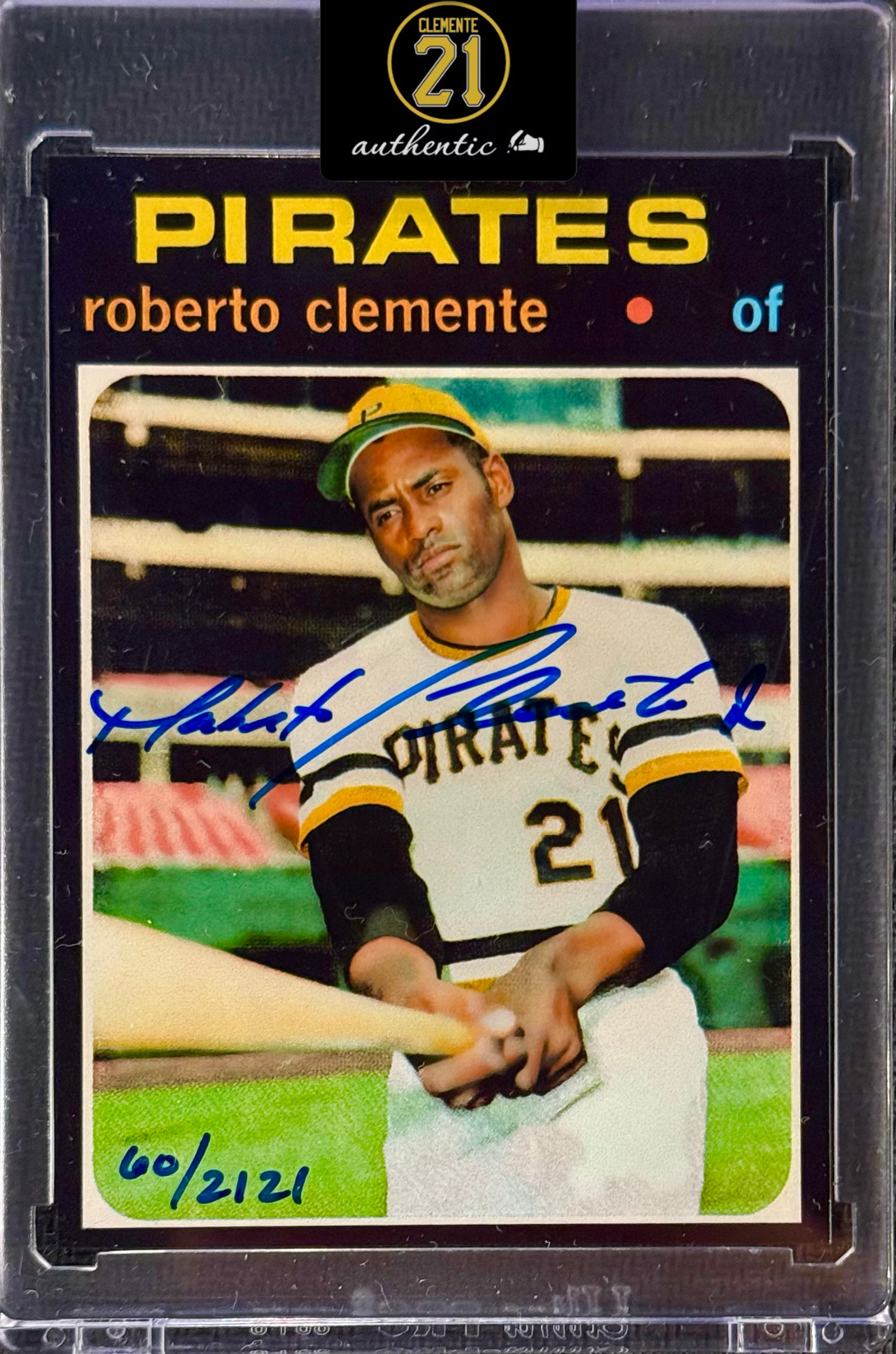 Roberto Clemente Jr. Signed LE/2121 Roberto Clemente 1971 Topps Spanish Back