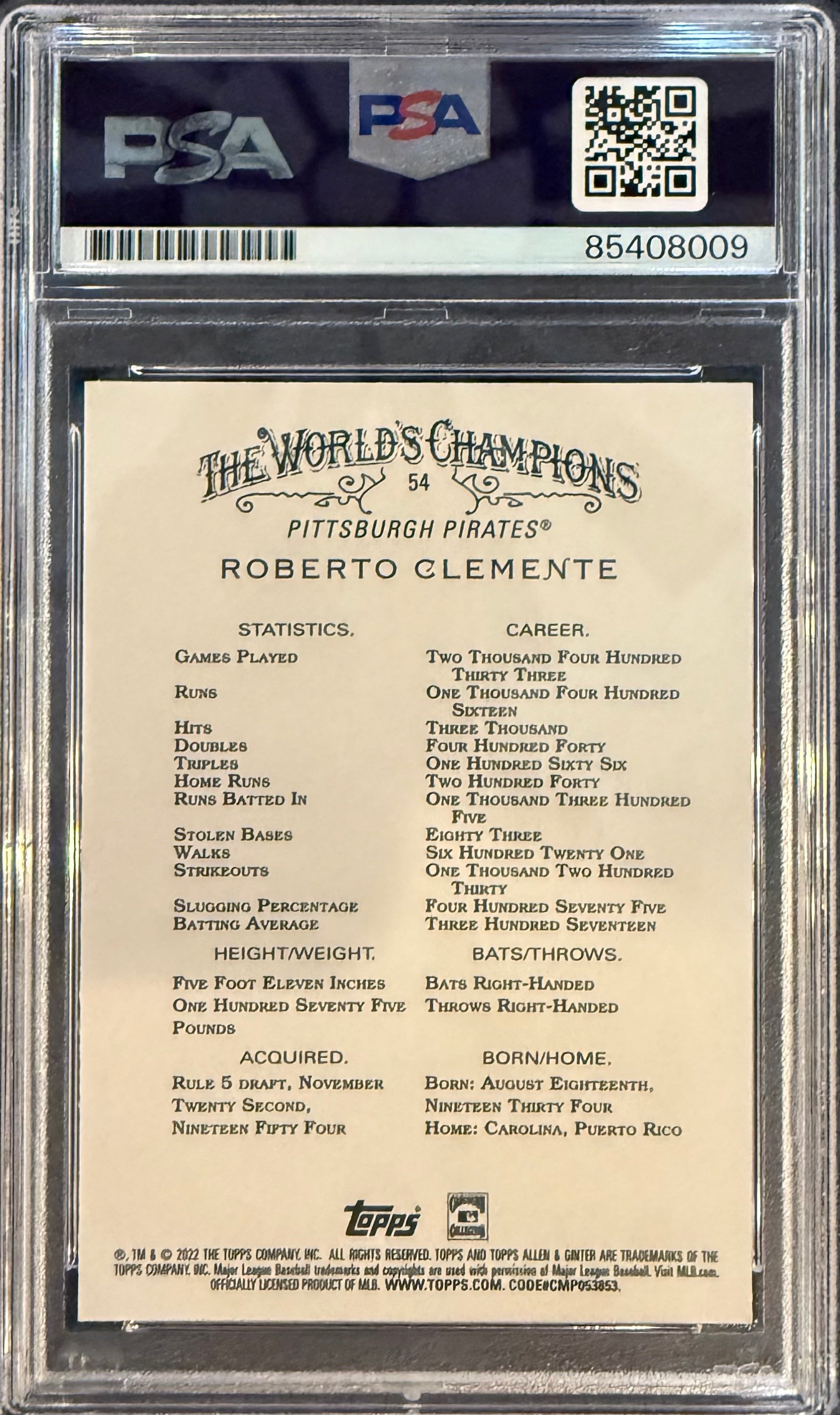 Roberto Clemente Jr. Signed Roberto Clemente 2022 Allen & Ginter Card