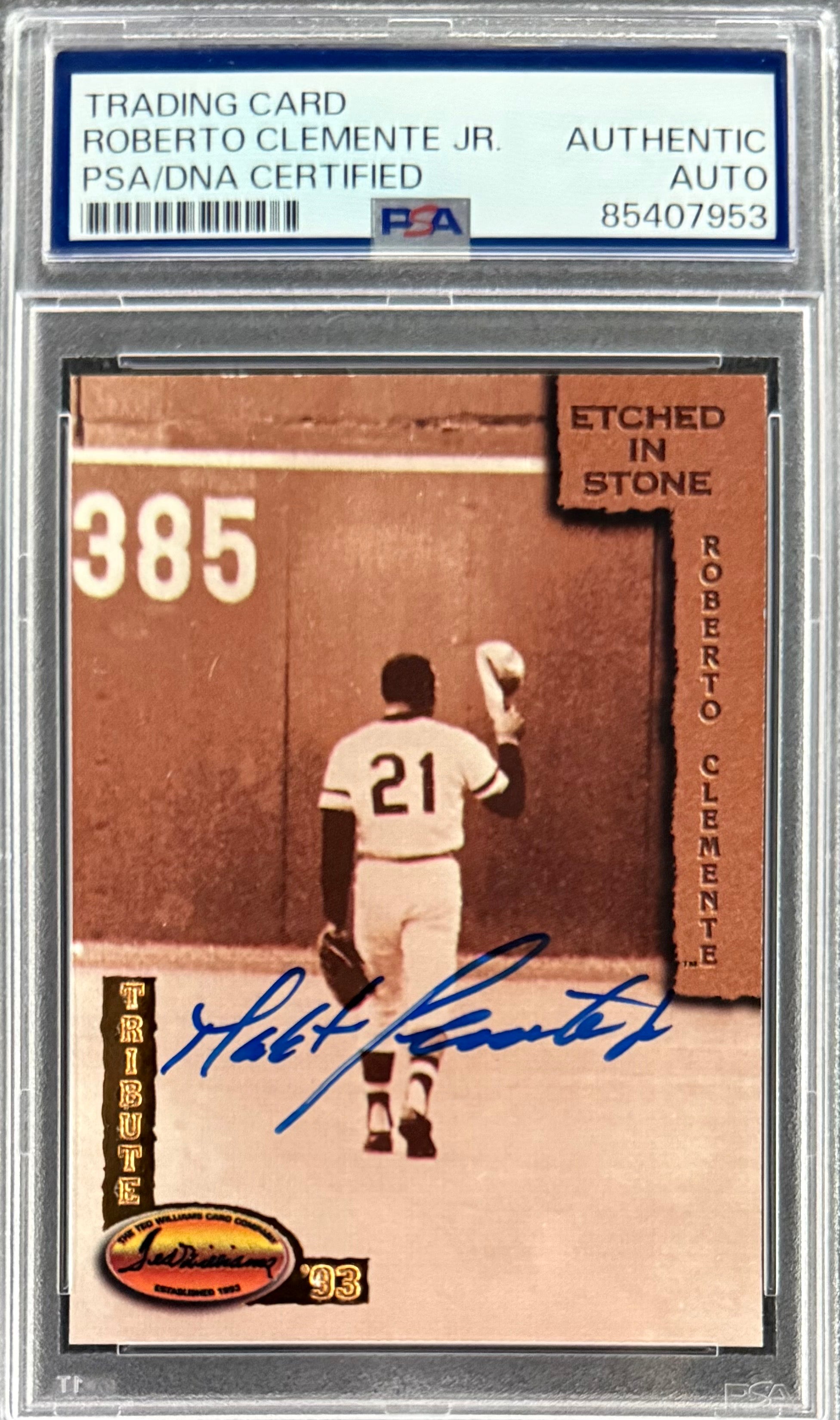 Roberto Clemente Jr. Signed Roberto Clemente 1993 Ted Williams Tribute Card