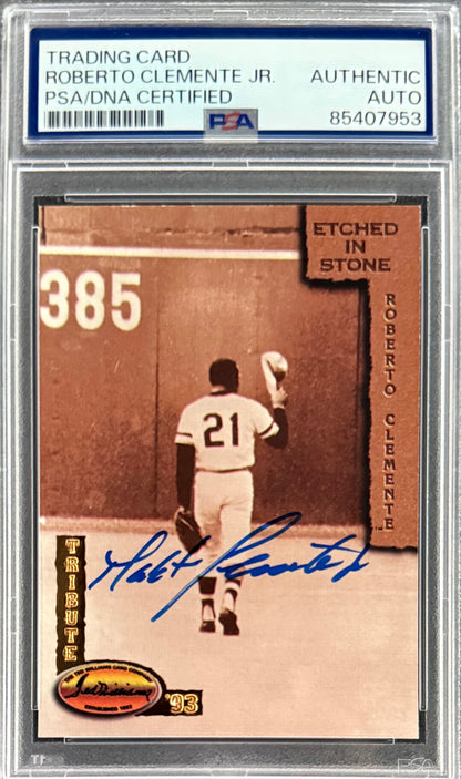Roberto Clemente Jr. Signed Roberto Clemente 1993 Ted Williams Tribute Card