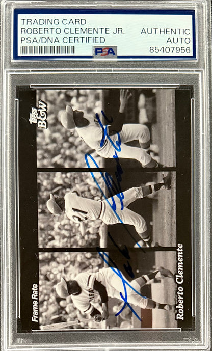 Roberto Clemente Jr. Signed Roberto Clemente 2023 Topps “Black & White” Card