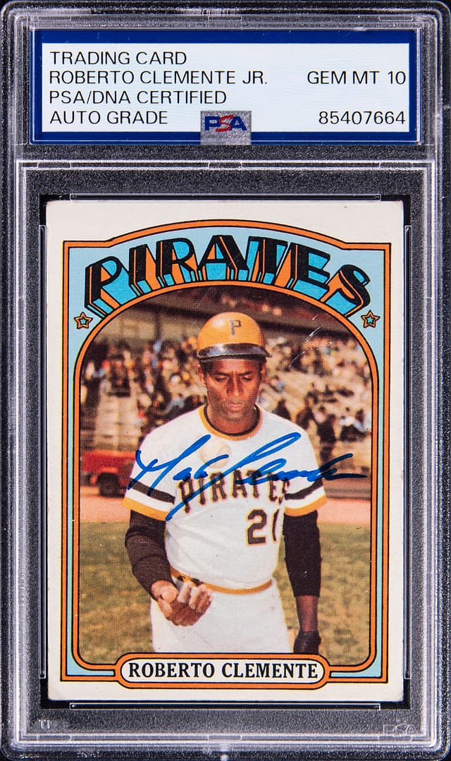 Roberto Clemente Jr. Signed Roberto Clemente 1972 Topps Card