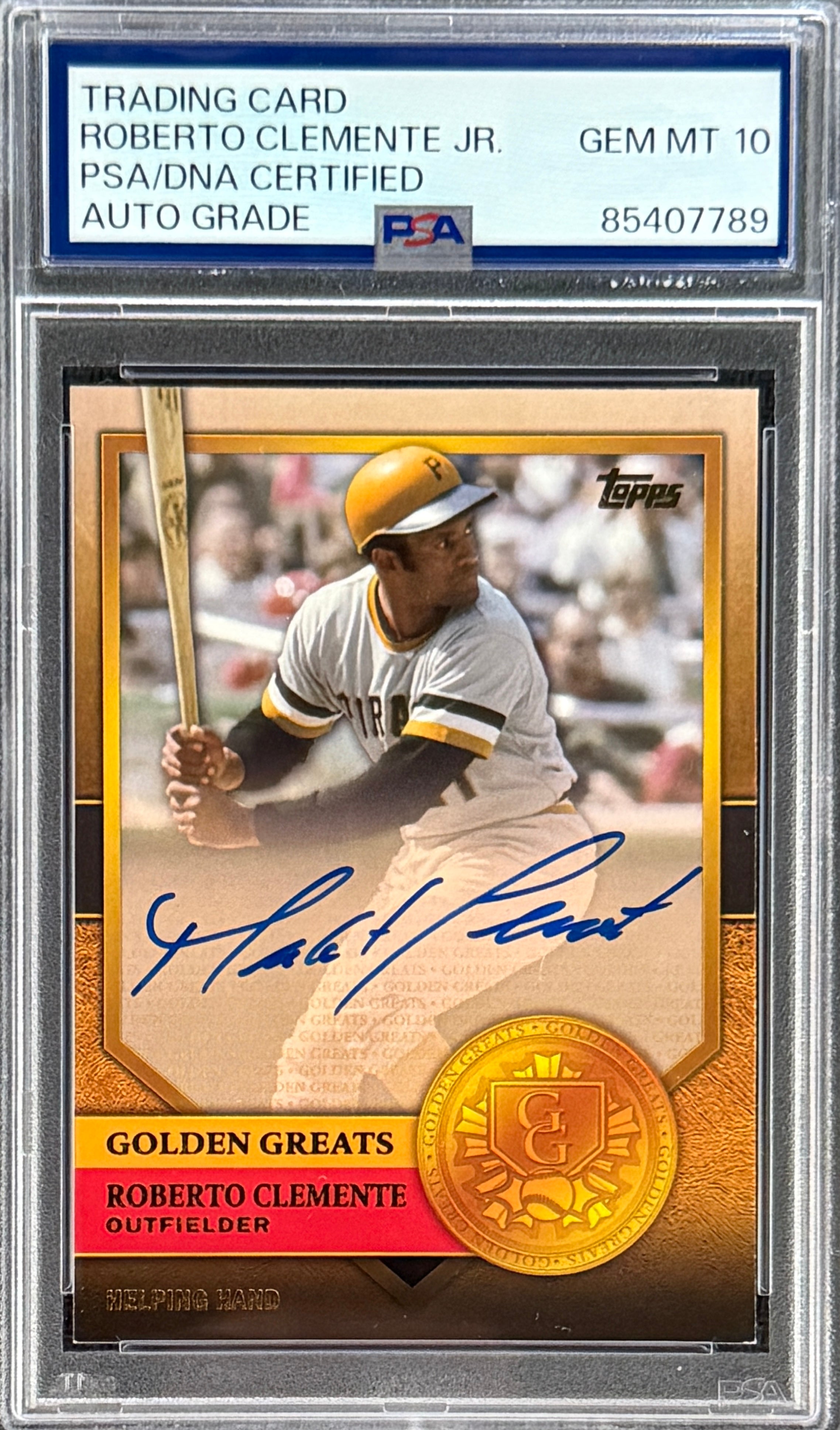 Roberto Clemente Jr. Signed Roberto Clemente 2012 Topps "Golden Greats" Card