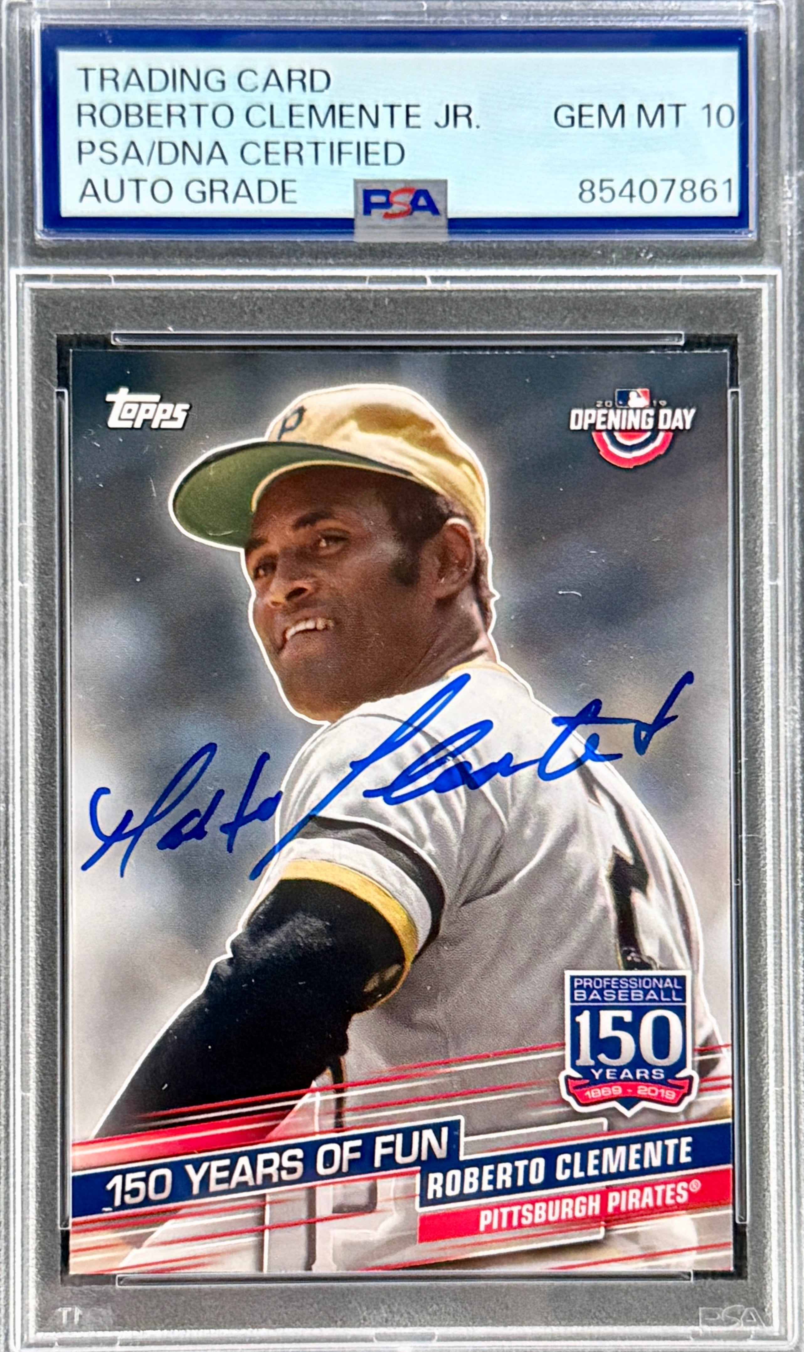 Roberto Clemente Jr. Signed Roberto Clemente 2019 Topps "Opening Day" Card