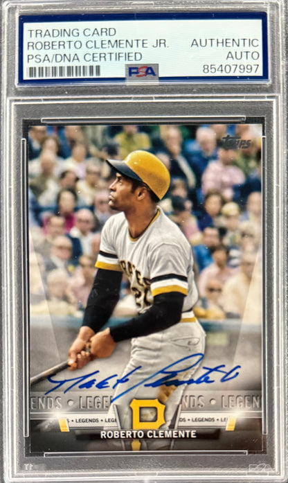 Roberto Clemente Jr. Signed Roberto Clemente 2018 Topps “Legends” Card