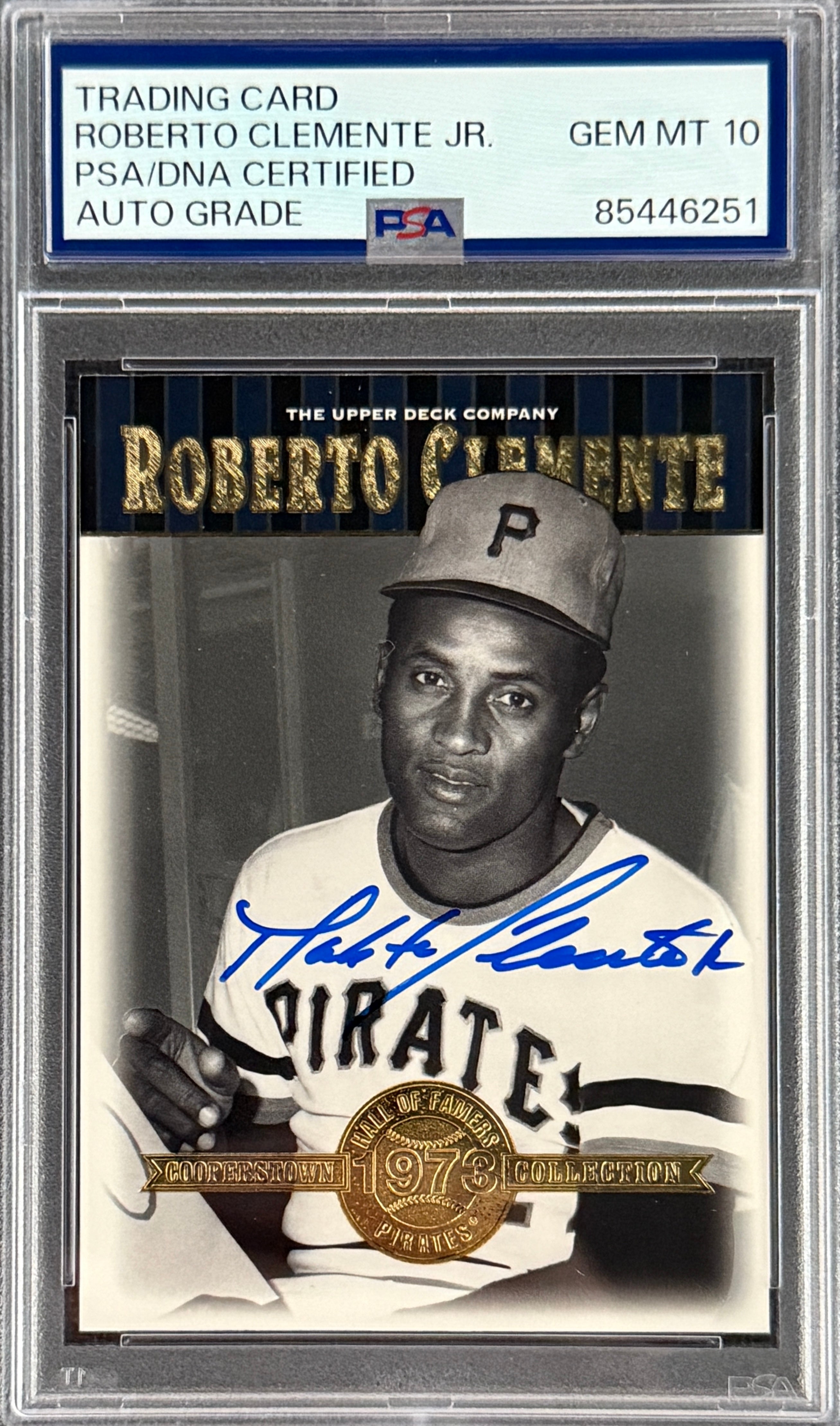 Roberto Clemente Jr. Signed Roberto Clemente 2001 Upper Deck "1973 Hall of Fame" Card
