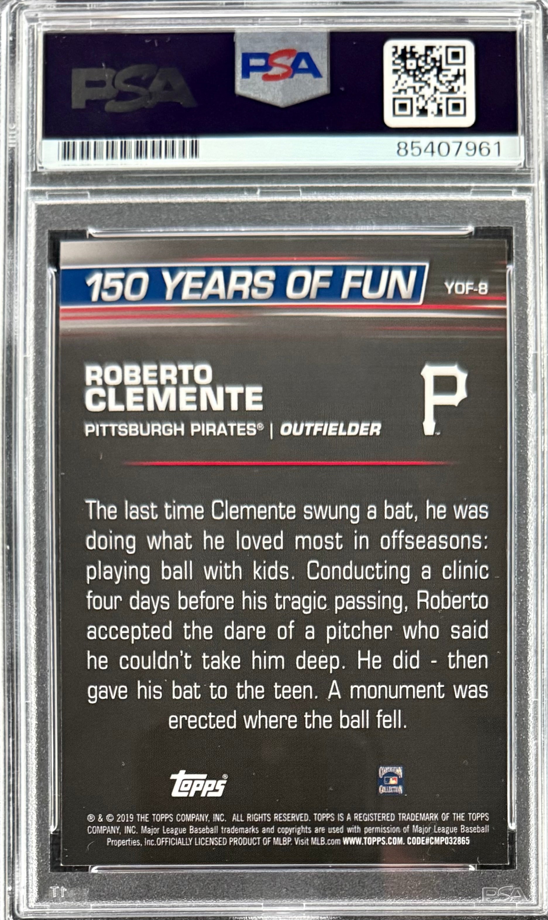 Roberto Clemente Jr. Signed Roberto Clemente 2019 Topps “Opening Day” Card