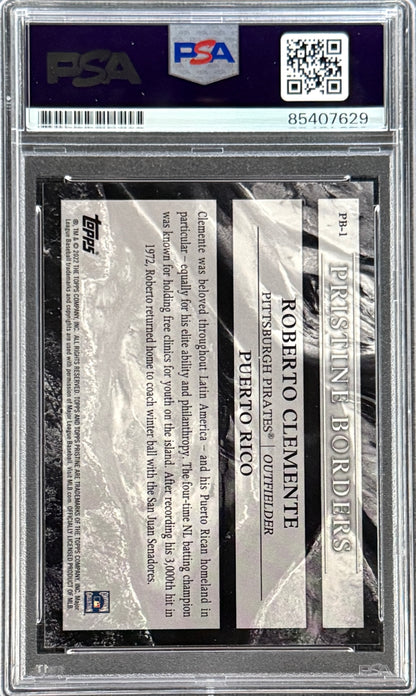 Roberto Clemente Jr. Signed Roberto Clemente 2022 Topps "Pristine Borders" Card