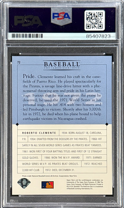 Roberto Clemente Jr. Signed Roberto Clemente 1994 Upper Deck "1972 Tribute" Card