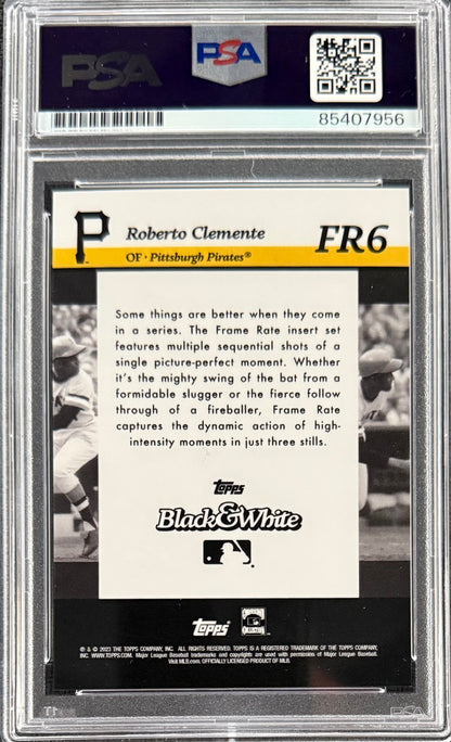 Roberto Clemente Jr. Signed Roberto Clemente 2023 Topps “Black & White” Card