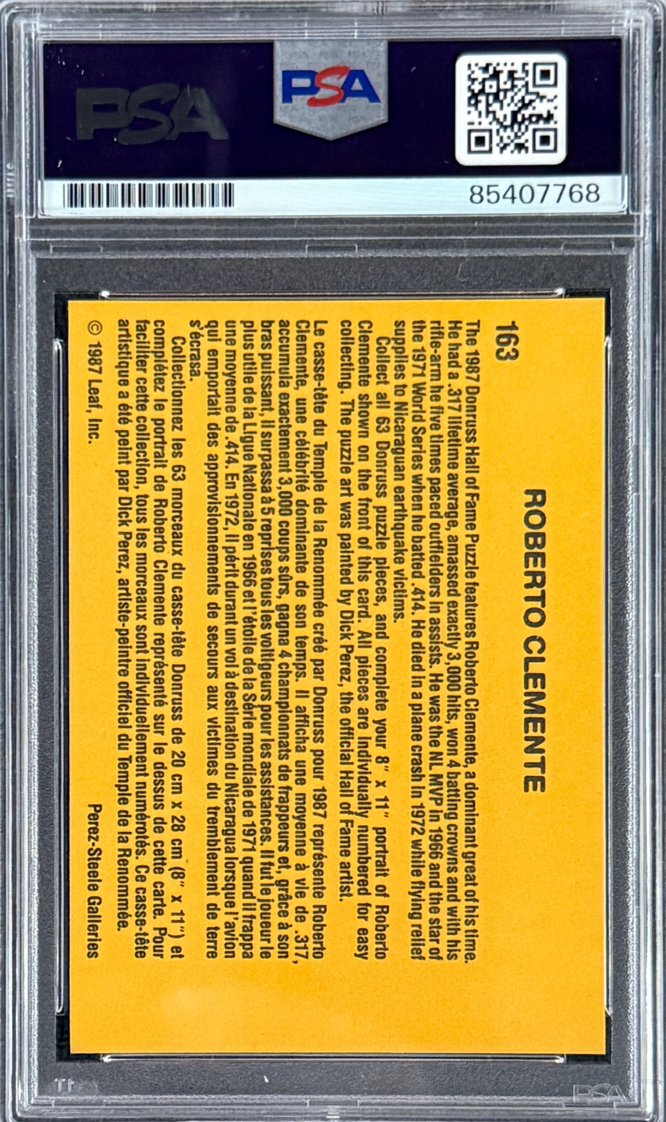 Roberto Clemente Jr. Signed Roberto Clemente 1987 Leaf "Diamond Kings" Card
